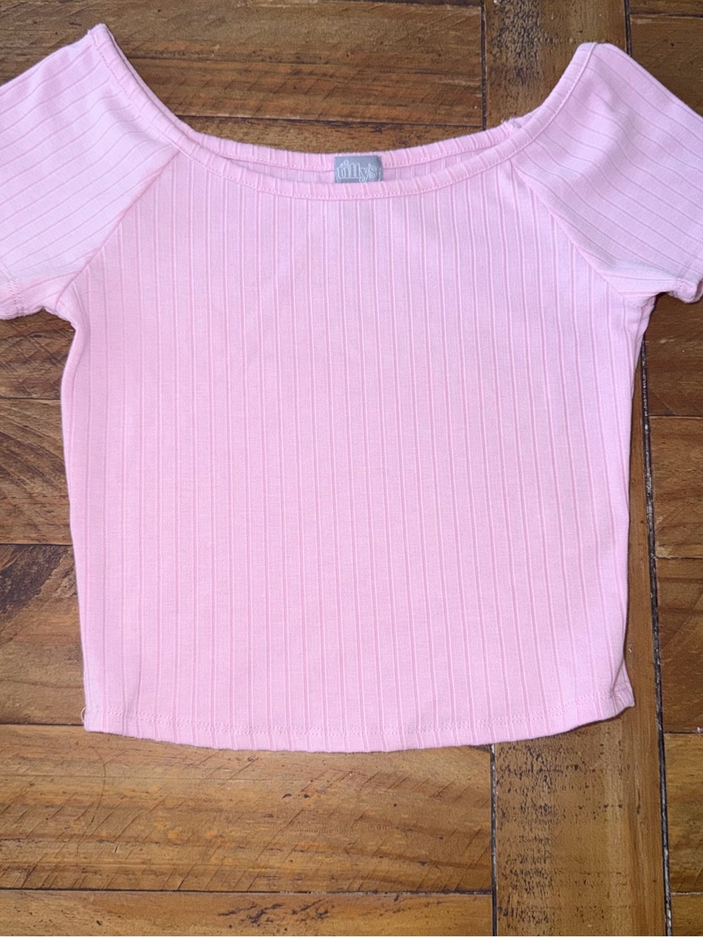Tilly's Light Pink Ribbed Scoop Crop Top